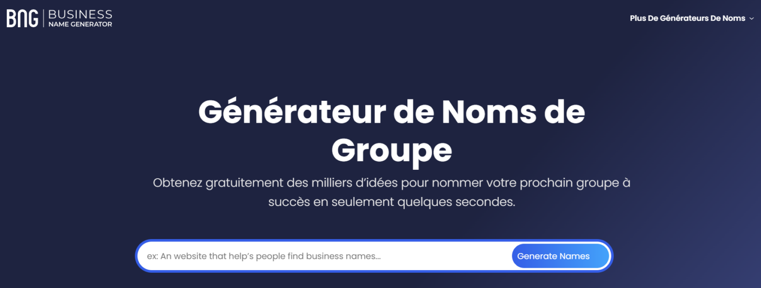 Générateur de Noms de Groupe