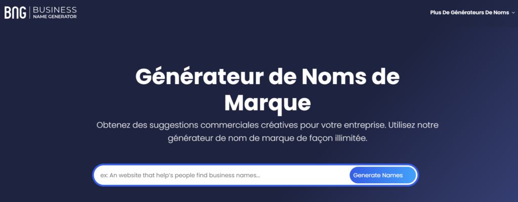 Générateur de Noms de Marque