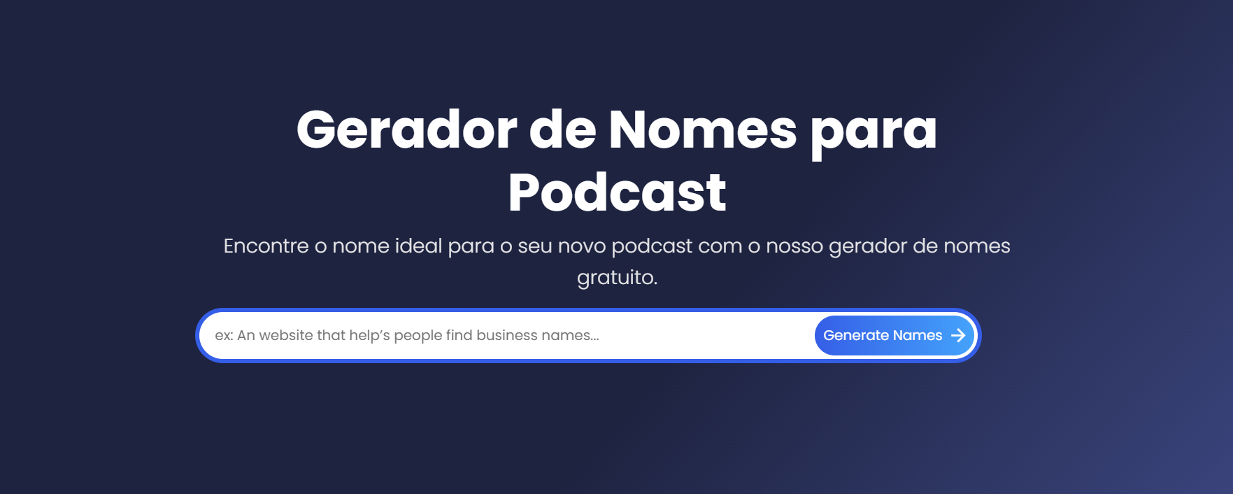 Gerador de Nomes para Podcast
