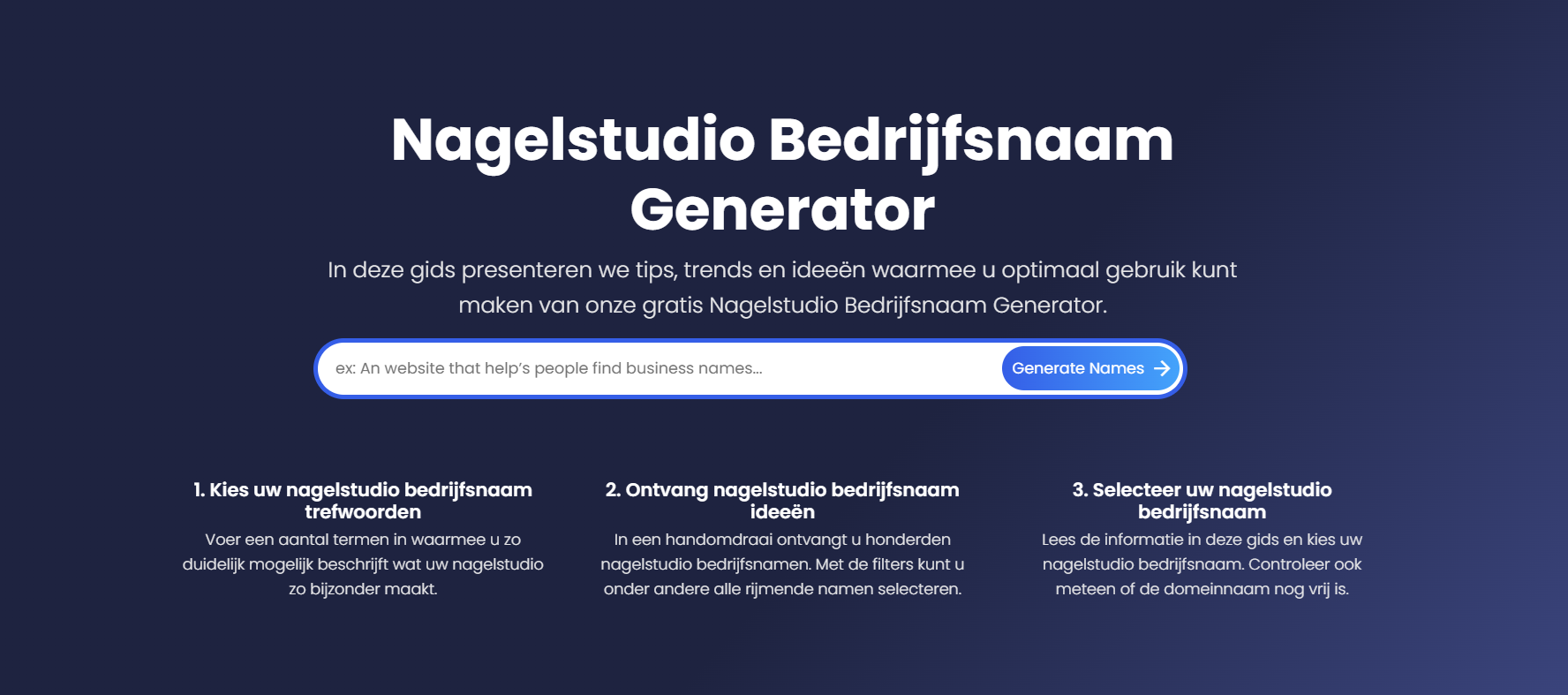 Nagelstudio Bedrijfsnaam Generator